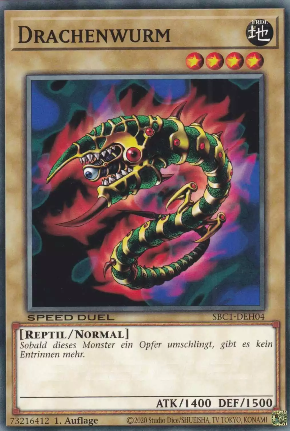 Drachenwurm SBC1-DEH04 ist in Common Yu-Gi-Oh Karte aus Streets of Battle City 1.Auflage