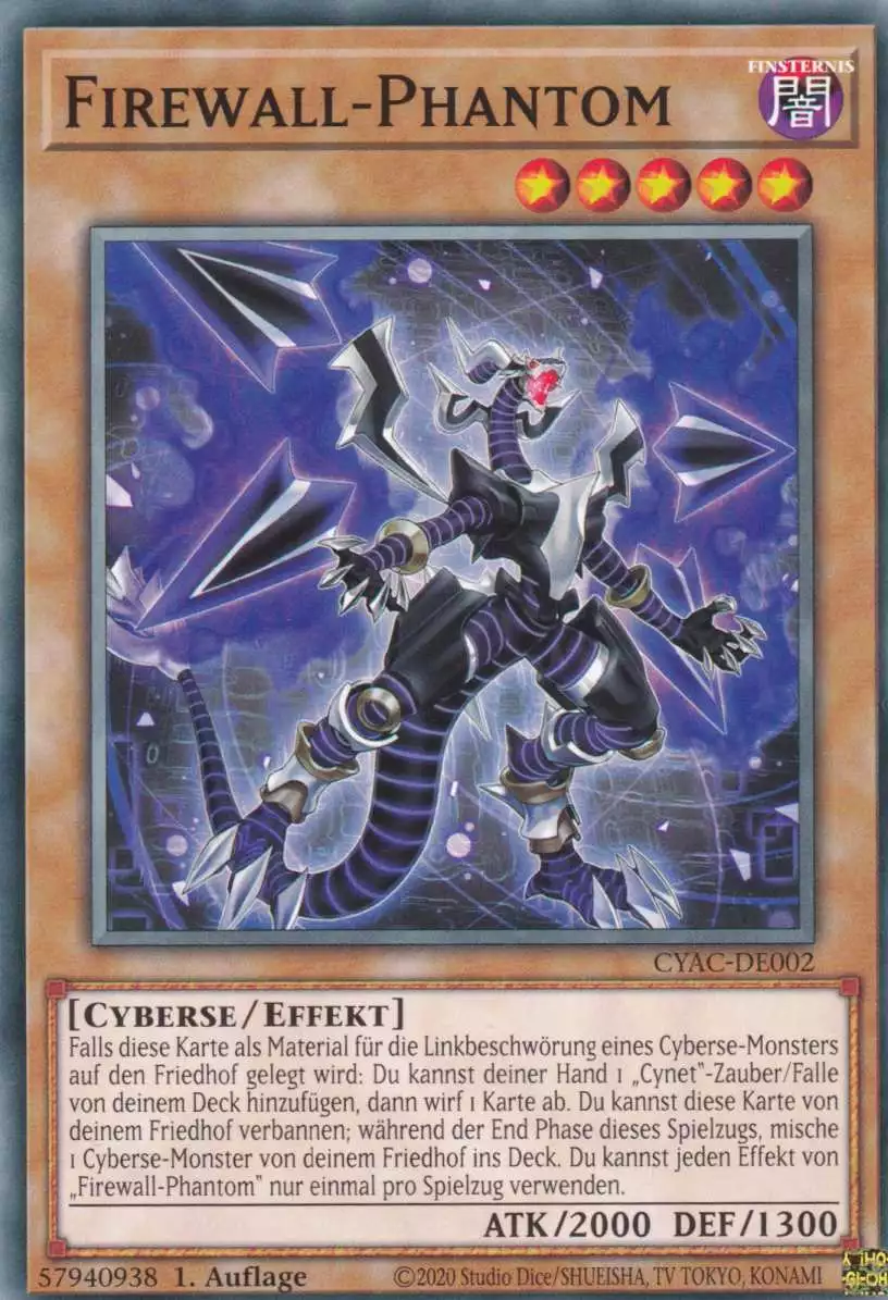 Firewall-Phantom CYAC-DE002 ist in Common Yu-Gi-Oh Karte aus Cyberstorm Access 1.Auflage