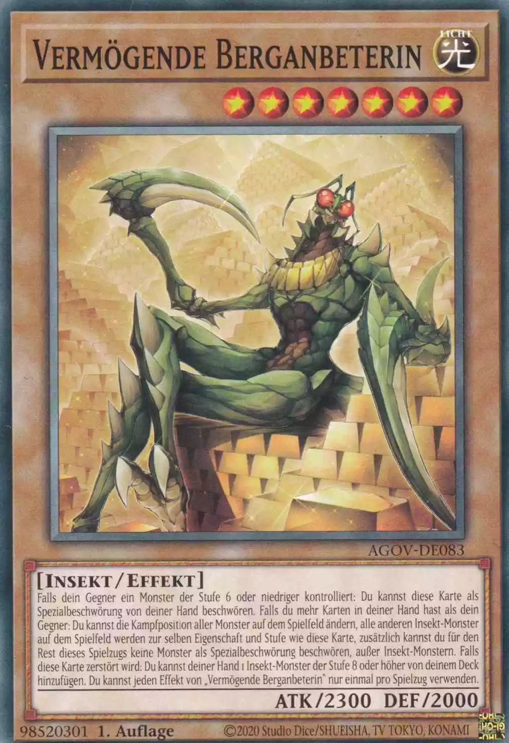 Vermögende Berganbeterin AGOV-DE083 ist in Common Yu-Gi-Oh Karte aus Age of Overlord 1.Auflage