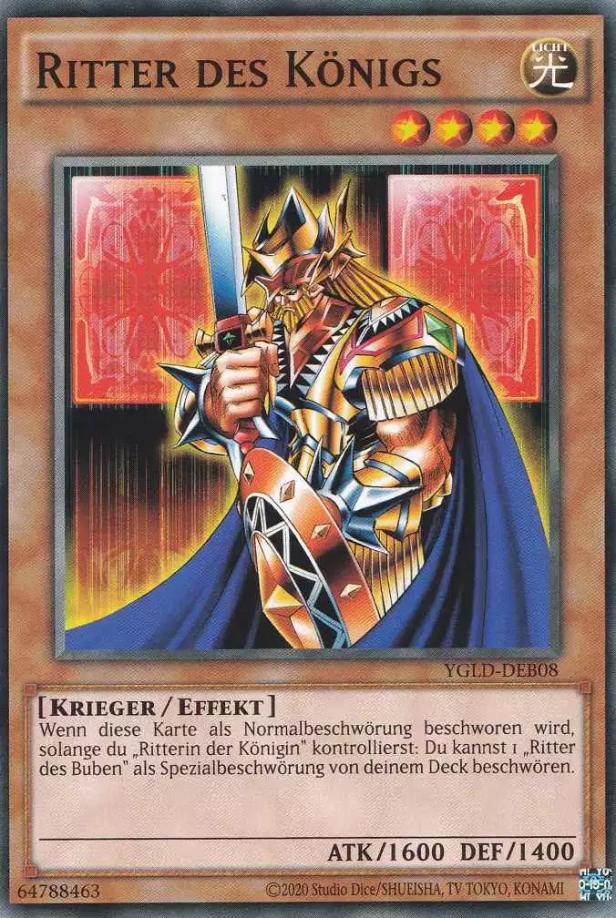 Ritter des Königs YGLD-DEB08 ist in Common Yu-Gi-Oh Karte aus Yugis Legendary Decks - King of Games unlimitiert
