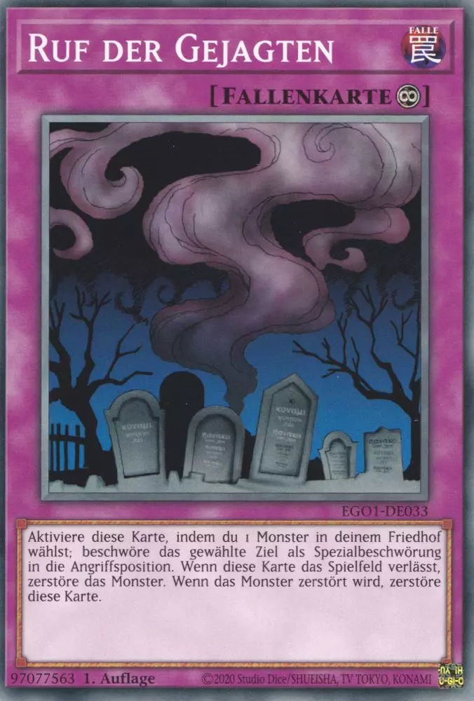 Ruf der Gejagten EGO1-DE033 ist in Common Yu-Gi-Oh Karte aus Egyptian God Deck Obelisk 1.Auflage