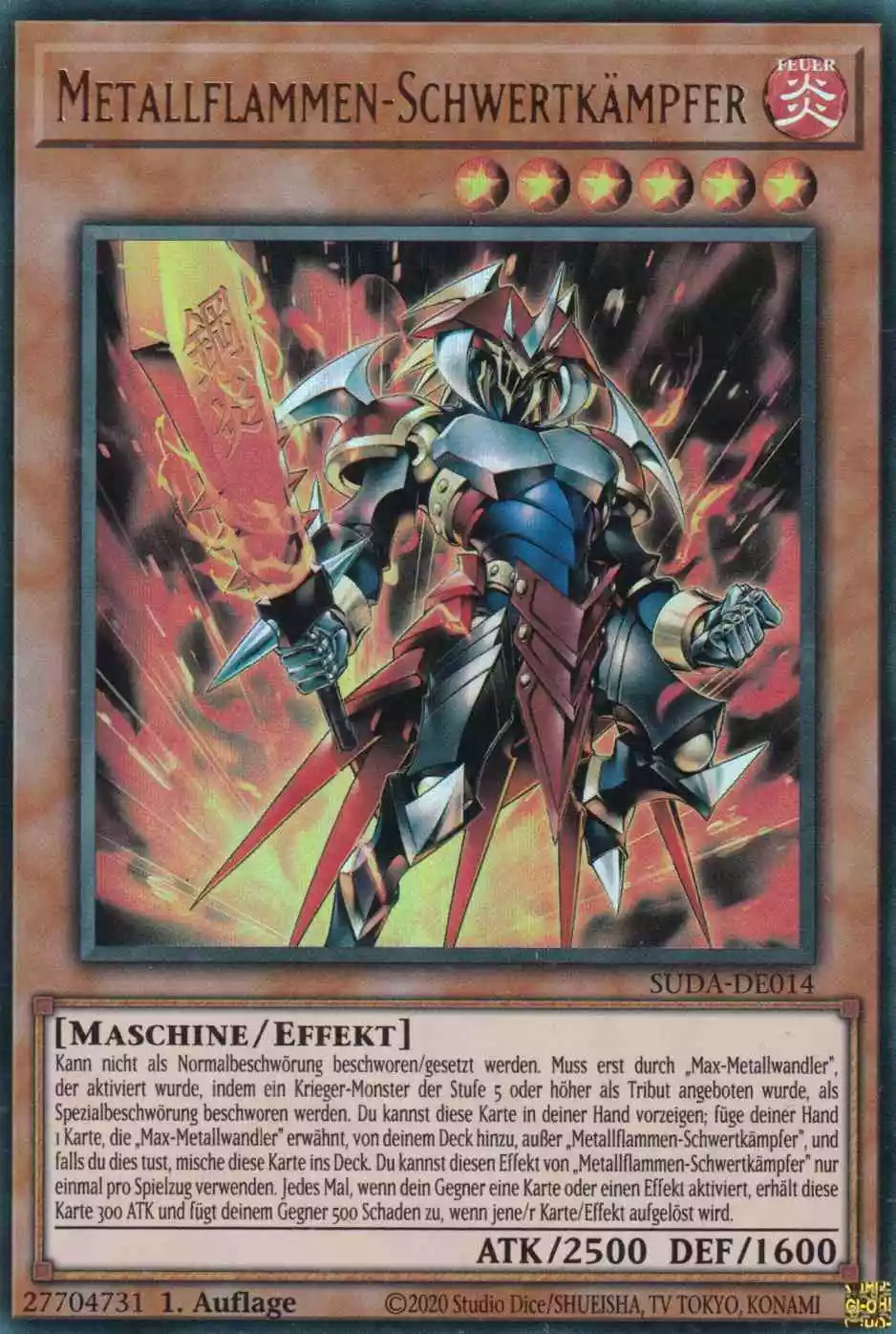 Metallflammen-Schwertkämpfer SUDA-DE014 ist in Ultra Rare Yu-Gi-Oh Karte aus Supreme Darkness 1.Auflage