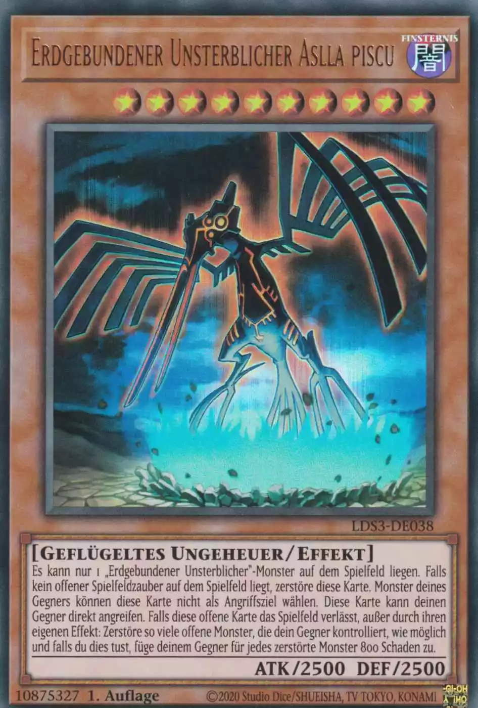 Erdgebundener Unsterblicher Aslla piscu LDS3-DE038 ist in Ultra Rare Yu-Gi-Oh Karte aus Legendary Duelists Season 3 1.Auflage