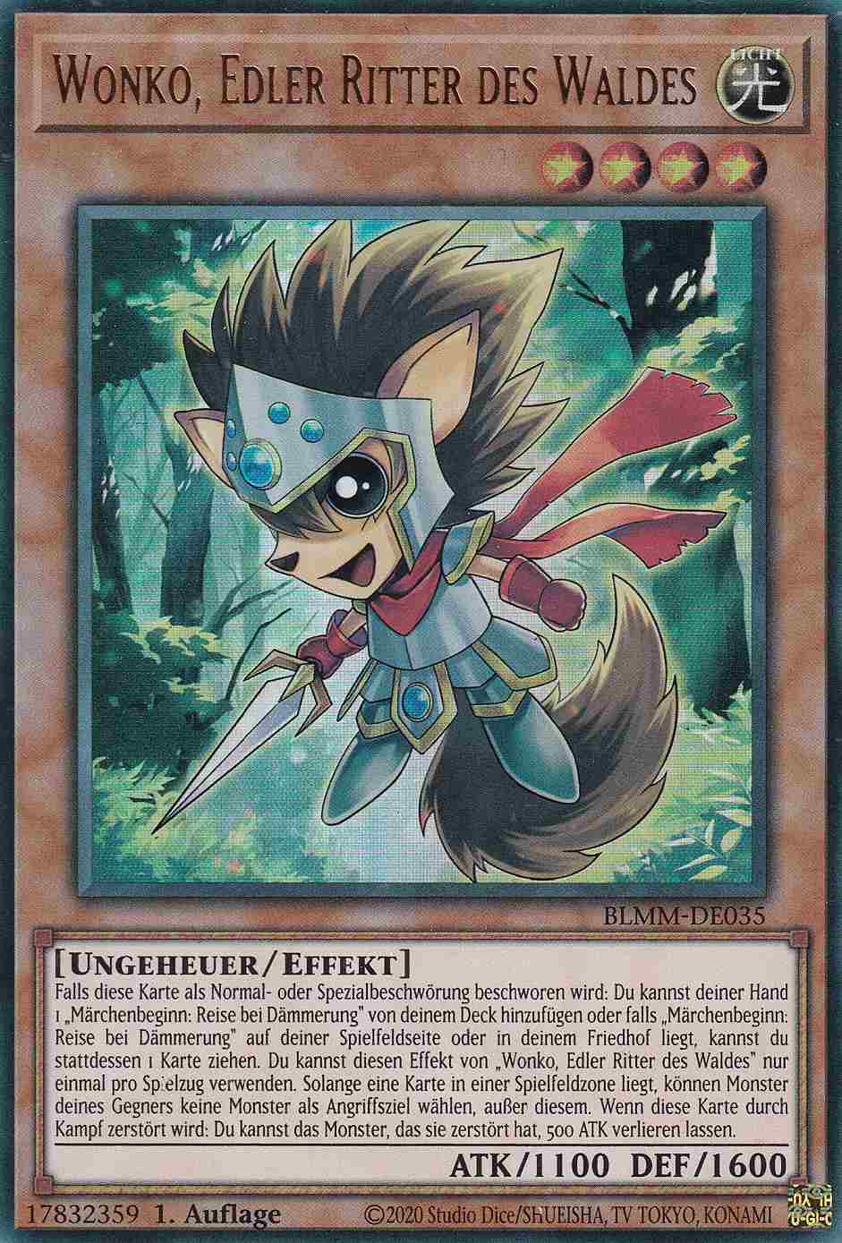Wonko, Edler Ritter des Waldes BLMM-DE035 ist in Ultra Rare Yu-Gi-Oh Karte aus Battles of Legend Monster Mayhem 1.Auflage