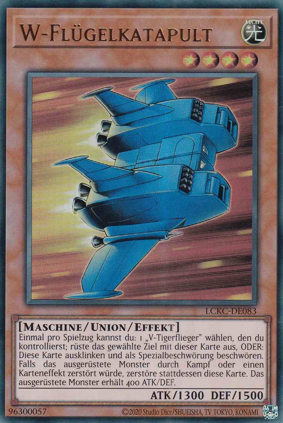W-Flügelkatapult Ultra Rare LCKC-DE083 Yugioh Karte W-Flügelkatapult LCKC-DE083 ist in Ultra Rare Yu-Gi-Oh Karte aus Legendary Collection Kaiba unlimitiert