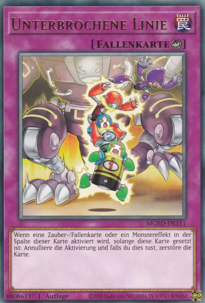 Unterbrochene Linie MGED-DE151 ist in Rare Yu-Gi-Oh Karte aus Maximum Gold El Dorado 1.Auflage