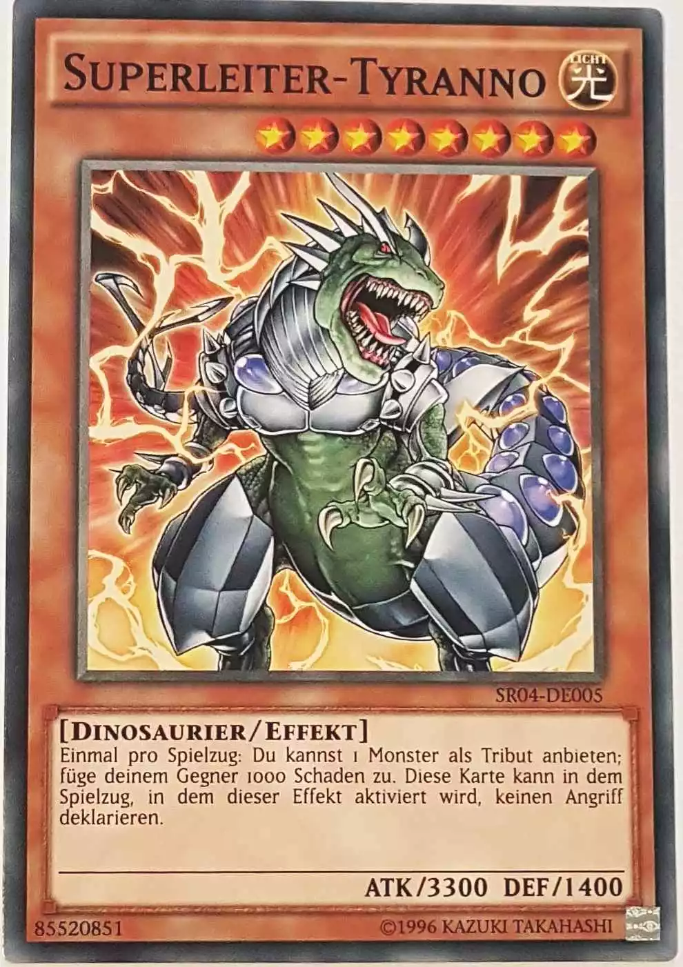 Superleiter-Tyranno SR04-DE005 ist in Common Yu-Gi-Oh Karte aus Dinosmasher's Fury 