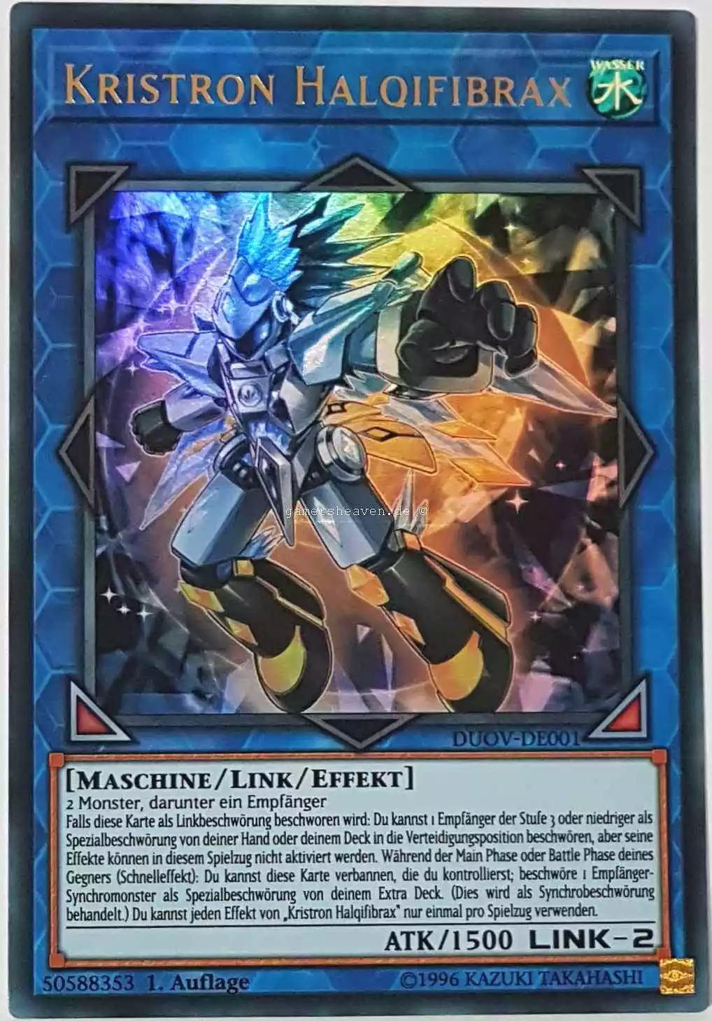 Kristron Halqifibrax DUOV-DE001 ist in Ultra Rare Yu-Gi-Oh Karte aus Duel Overload 1.Auflage