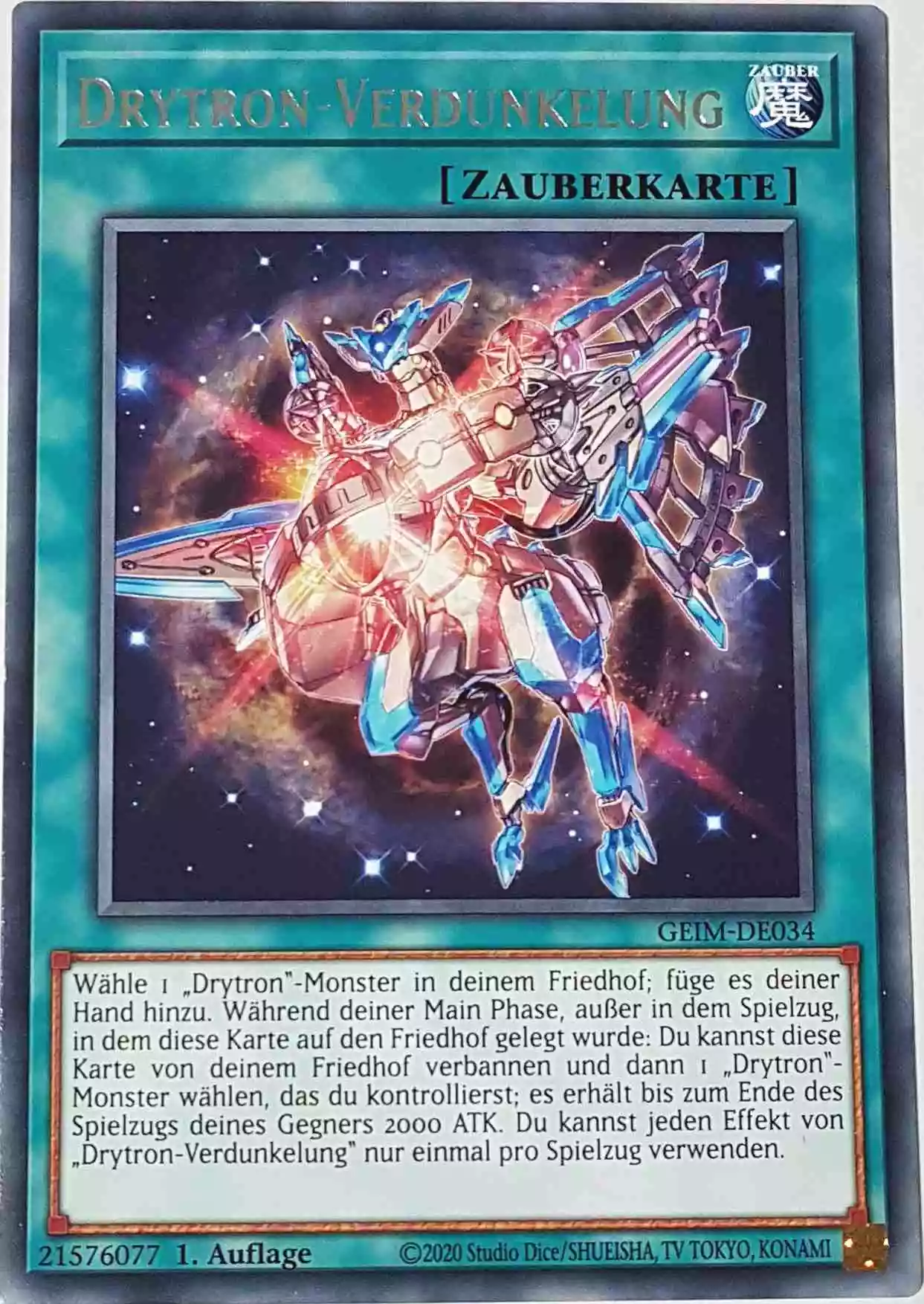 Drytron-Verdunkelung GEIM-DE034 ist in Rare Yu-Gi-Oh Karte aus Genesis Impact 1. Auflage