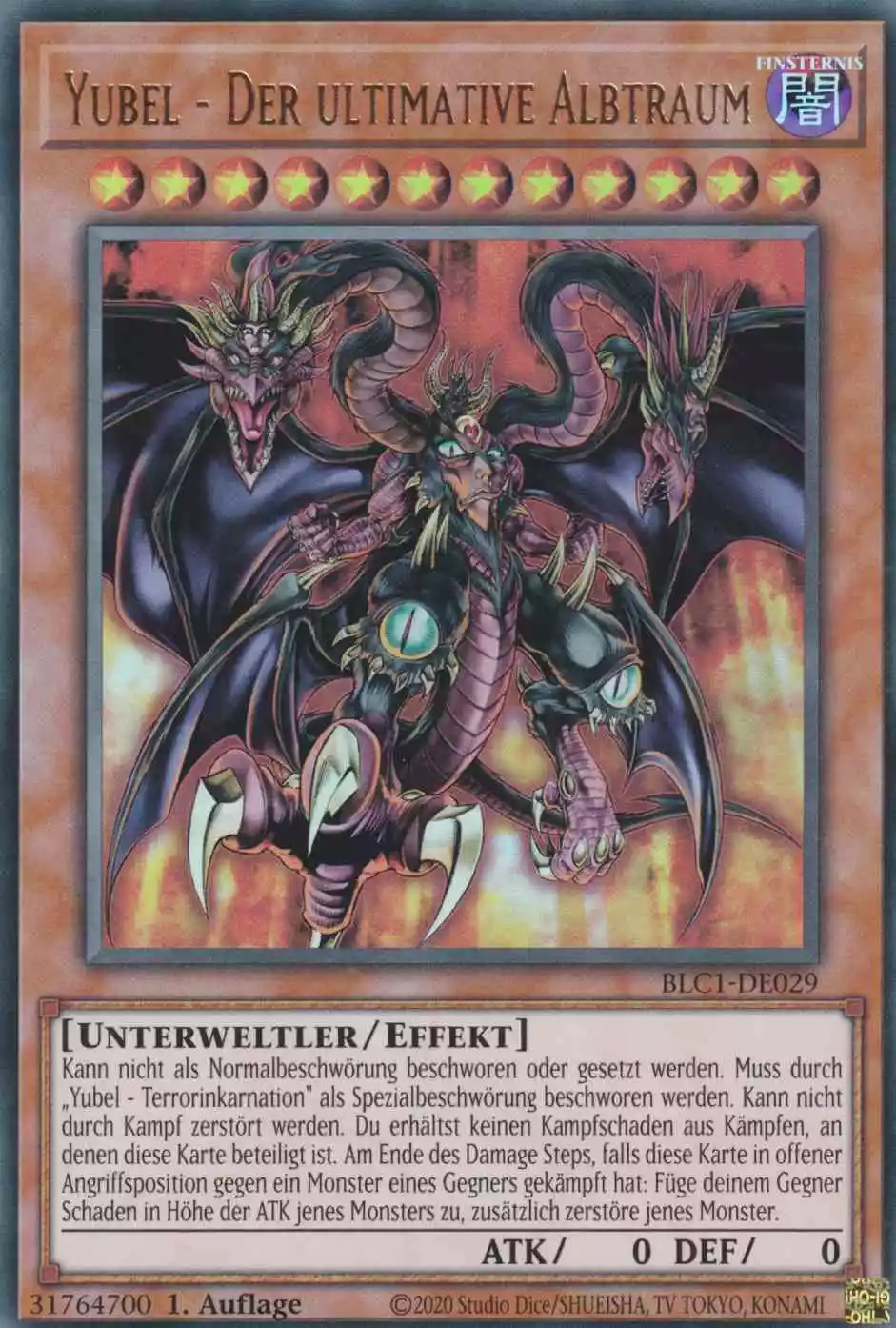 Yubel - Der ultimative Albtraum BLC1-DE029 ist in Ultra Rare Yu-Gi-Oh Karte aus Battles of Legend Chapter 1 1.Auflage