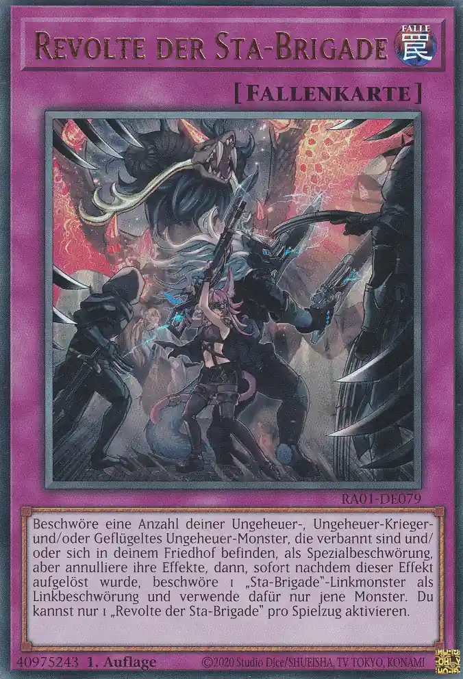ra01-de079-ur-revolte-der-sta-brigade-ultra-rare-25th-anniversary-rarity-collection Revolte der Sta-Brigade RA01-DE079 ist in Ultra Rare Yu-Gi-Oh Karte aus 25th Anniversary Rarity Collection 1.Auflage