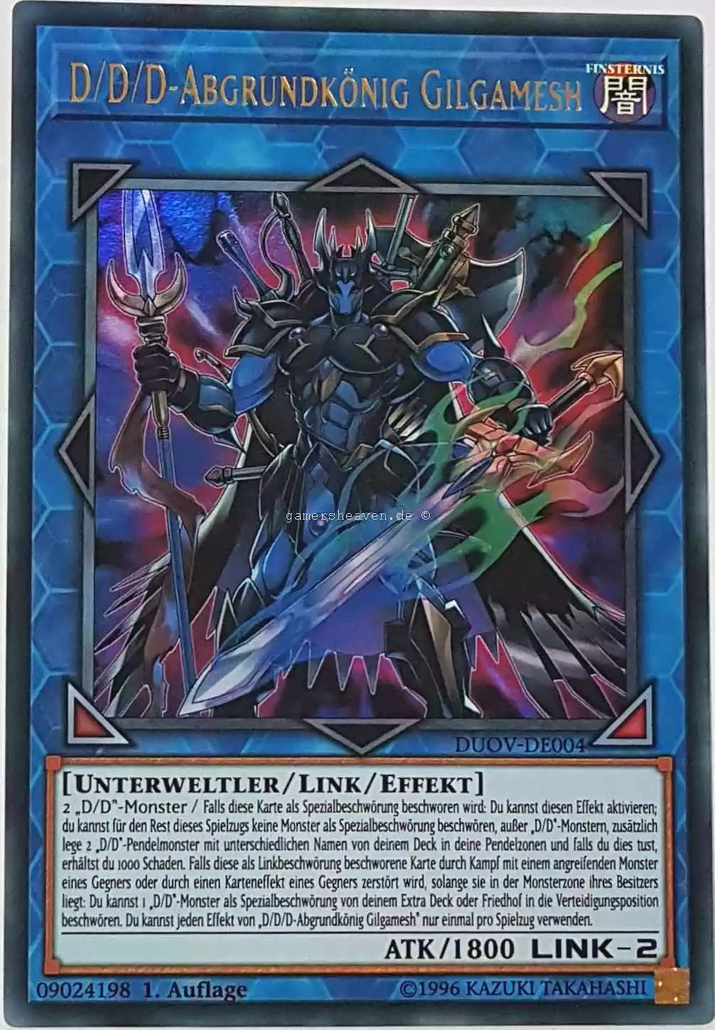 duov-de004-d-d-d-abgrundkoenig-gilgamesh-ultra-rare D/D/D-Abgrundkönig Gilgamesh DUOV-DE004 ist in Ultra Rare Yu-Gi-Oh Karte aus Duel Overload 1.Auflage