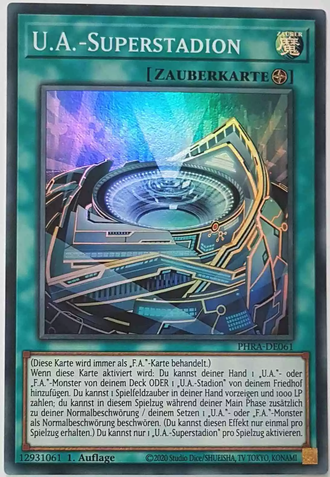 U.A.-Superstadion PHRA-DE061 ist in Super Rare Yu-Gi-Oh Karte aus Phantom Rage 1. Auflage