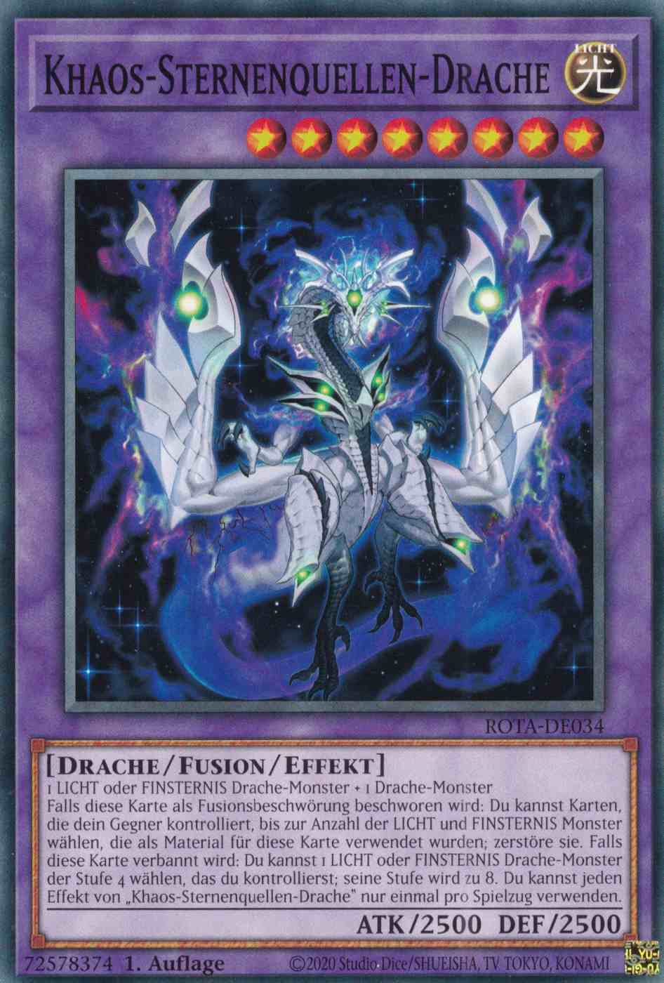 Khaos-Sternenquellen-Drache ROTA-DE034 ist in Common Yu-Gi-Oh Karte aus Rage of the Abyss 1.Auflage