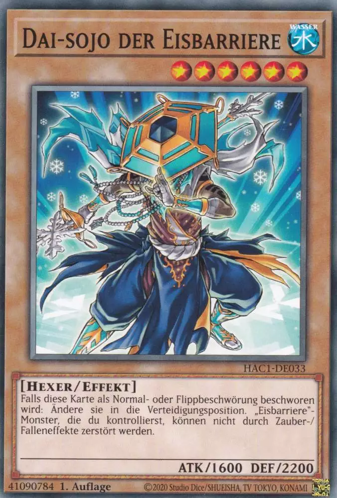hac1-de033-dai-sojo-der-eisbarriere-common-hidden-arsenal-chapter-1 Dai-sojo der Eisbarriere HAC1-DE033 ist in Common Yu-Gi-Oh Karte aus Hidden Arsenal Chapter 1 1.Auflage