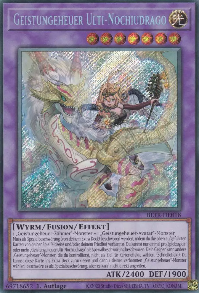 Geistungeheuer Ulti-Nochiudrago BLTR-DE018 ist in Secret Rare Yu-Gi-Oh Karte aus Battles of Legend Terminal Revenge 1.Auflage