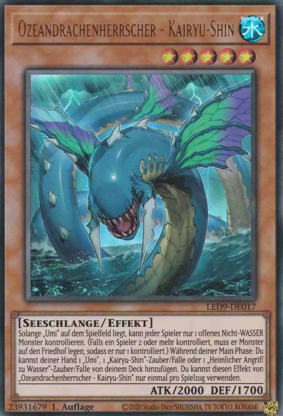 Ozeandrachenherrscher - Kairyu-Shin LED9-DE017 ist in Ultra Rare Yu-Gi-Oh Karte aus Legendary Duelists Duels from the Deep 1.Auflage