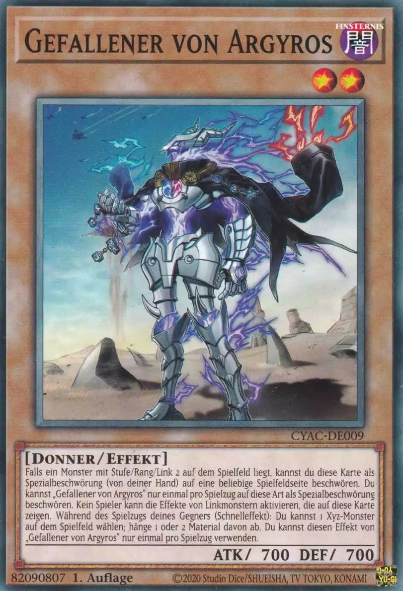 Gefallener von Argyros CYAC-DE009 ist in Common Yu-Gi-Oh Karte aus Cyberstorm Access 1.Auflage