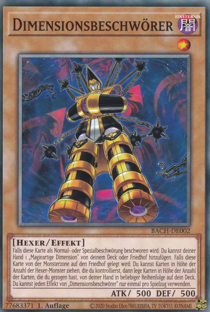 Dimensionsbeschwörer BACH-DE002 ist in Common Yu-Gi-Oh Karte aus Battle of Chaos 1.Auflage