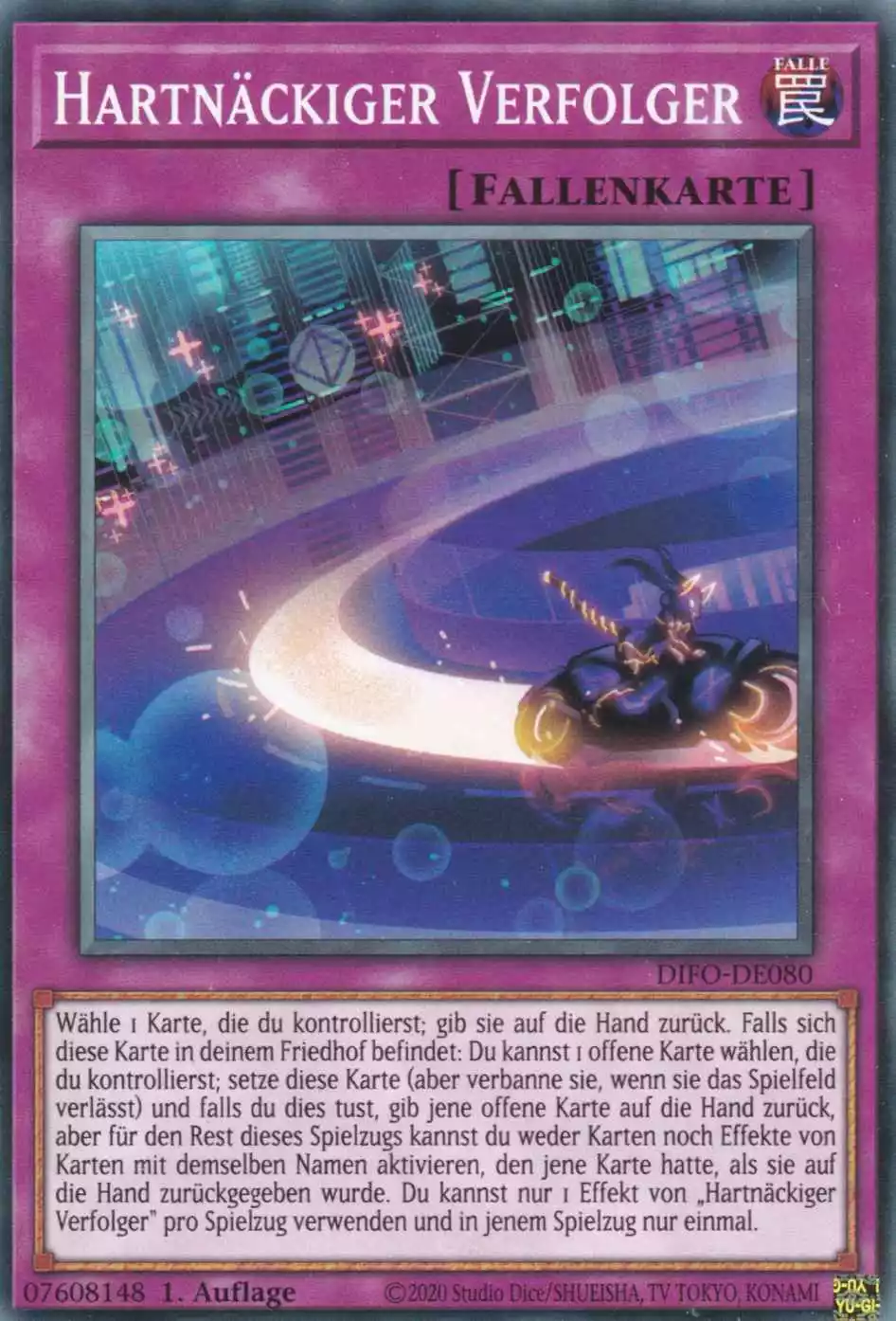 Hartnäckiger Verfolger DIFO-DE080 ist in Common Yu-Gi-Oh Karte aus Dimension Force 1.Auflage