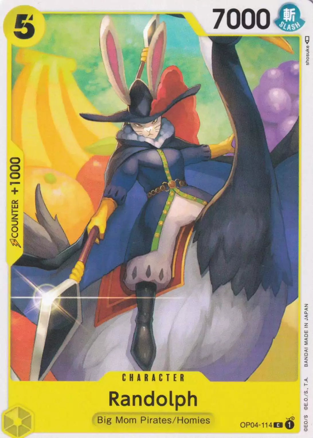 Randolph OP04-114 ist in Common. Die One Piece Karte ist aus Kingdoms Of Intrigue in Normal Art.