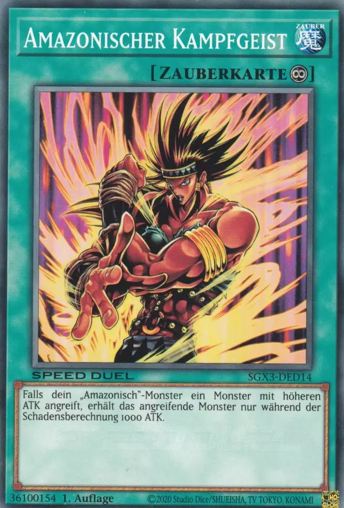 Amazonischer Kampfgeist SGX3-DED14 ist in Common Yu-Gi-Oh Karte aus Speed Duel GX: Duelists of Shadows 1.Auflage