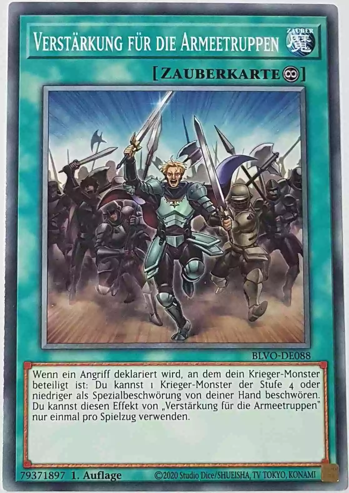 Verstärkung für die Armeetruppen BLVO-DE088 ist in Common Yu-Gi-Oh Karte aus Blazing Vortex 1.Auflage