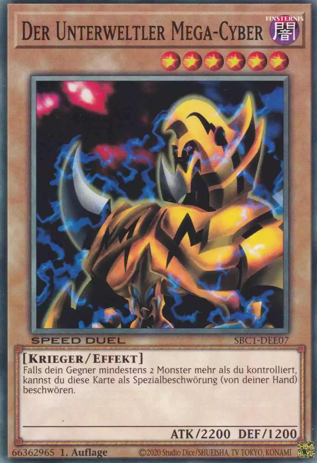 Der Unterweltler Mega-Cyber SBC1-DEE07 ist in Common Yu-Gi-Oh Karte aus Streets of Battle City 1.Auflage