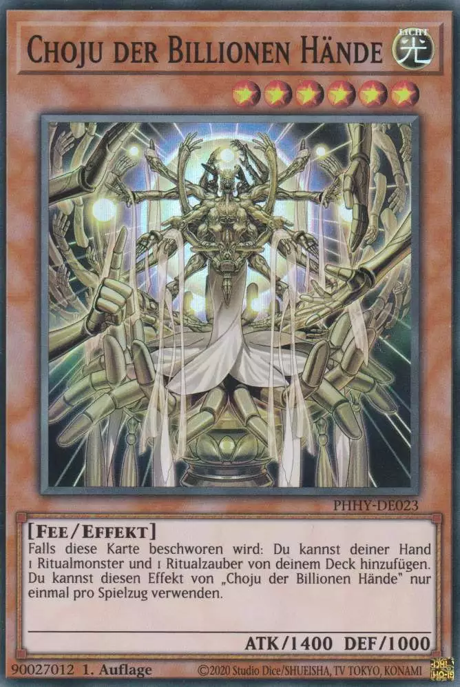 Choju der Billionen Hände PHHY-DE023 ist in Super Rare Yu-Gi-Oh Karte aus Photon Hypernova 1.Auflage