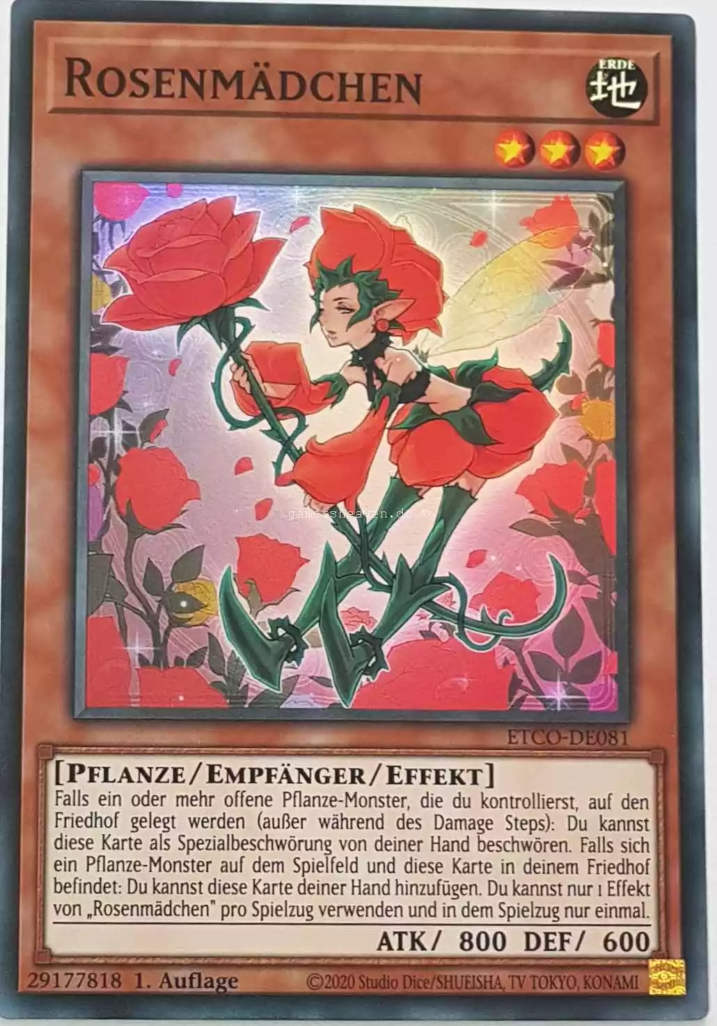 Rosenmädchen ETCO-DE081 ist in Super Rare Yu-Gi-Oh Karte aus Eternity Code 1.Auflage