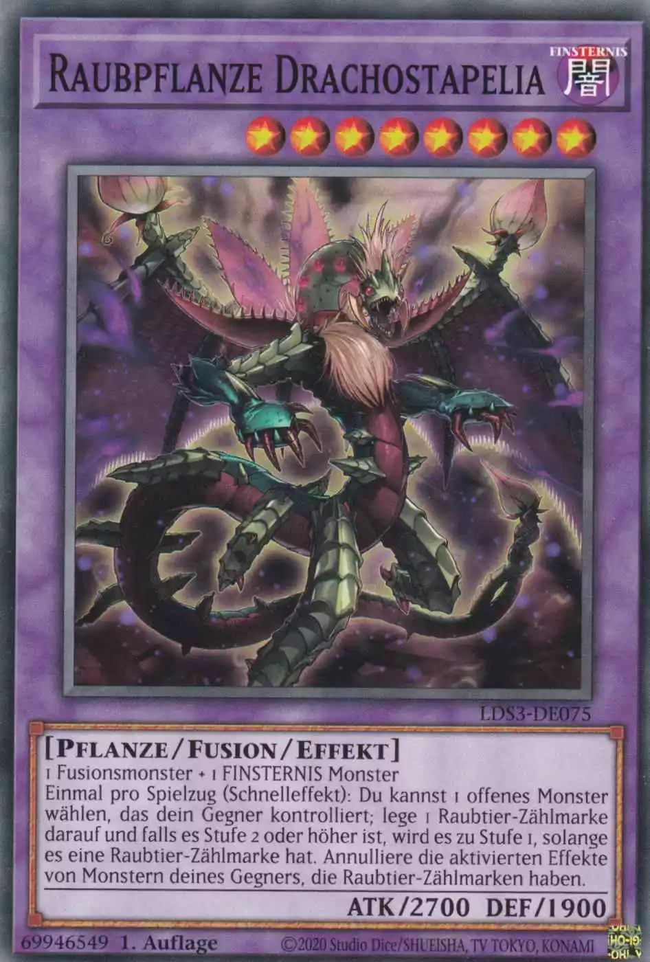 Raubpflanze Drachostapelia LDS3-DE075 ist in Common Yu-Gi-Oh Karte aus Legendary Duelists Season 3 1.Auflage