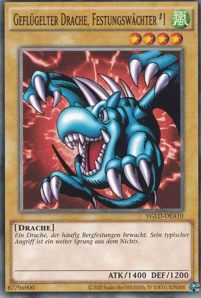 Geflügelter Drache, Festungswächter #1 YGLD-DEA10 ist in Common Yu-Gi-Oh Karte aus Yugis Legendary Decks - King of Games unlimitiert