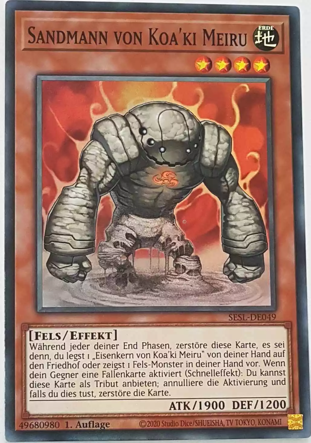 Sandmann von Koa'ki Meiru SESL-DE049 ist in Super Rare Yu-Gi-Oh Karte aus Secret Slayers 1.Auflage