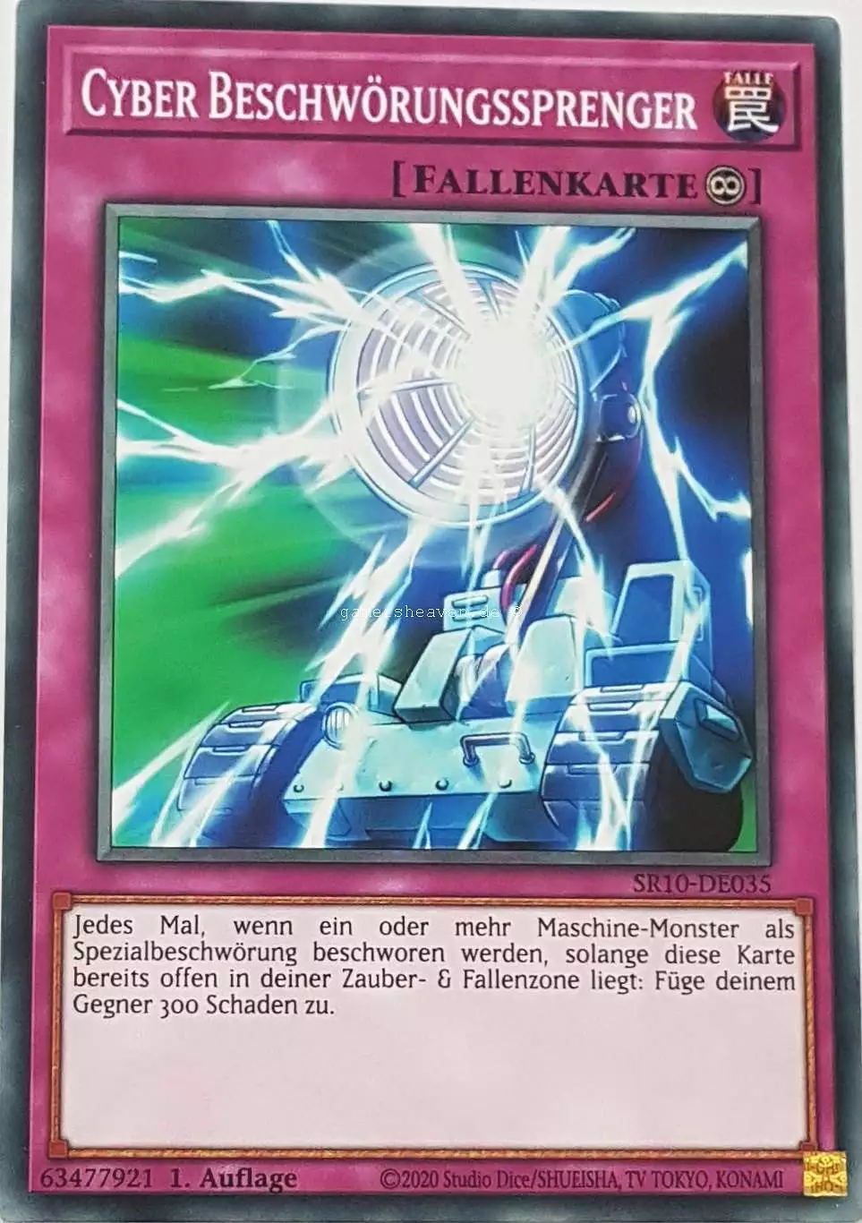 Cyber Beschwörungssprenger SR10-DE035 ist in Common Yu-Gi-Oh Karte aus Structure Deck: Mechanized Madness 1.Auflage