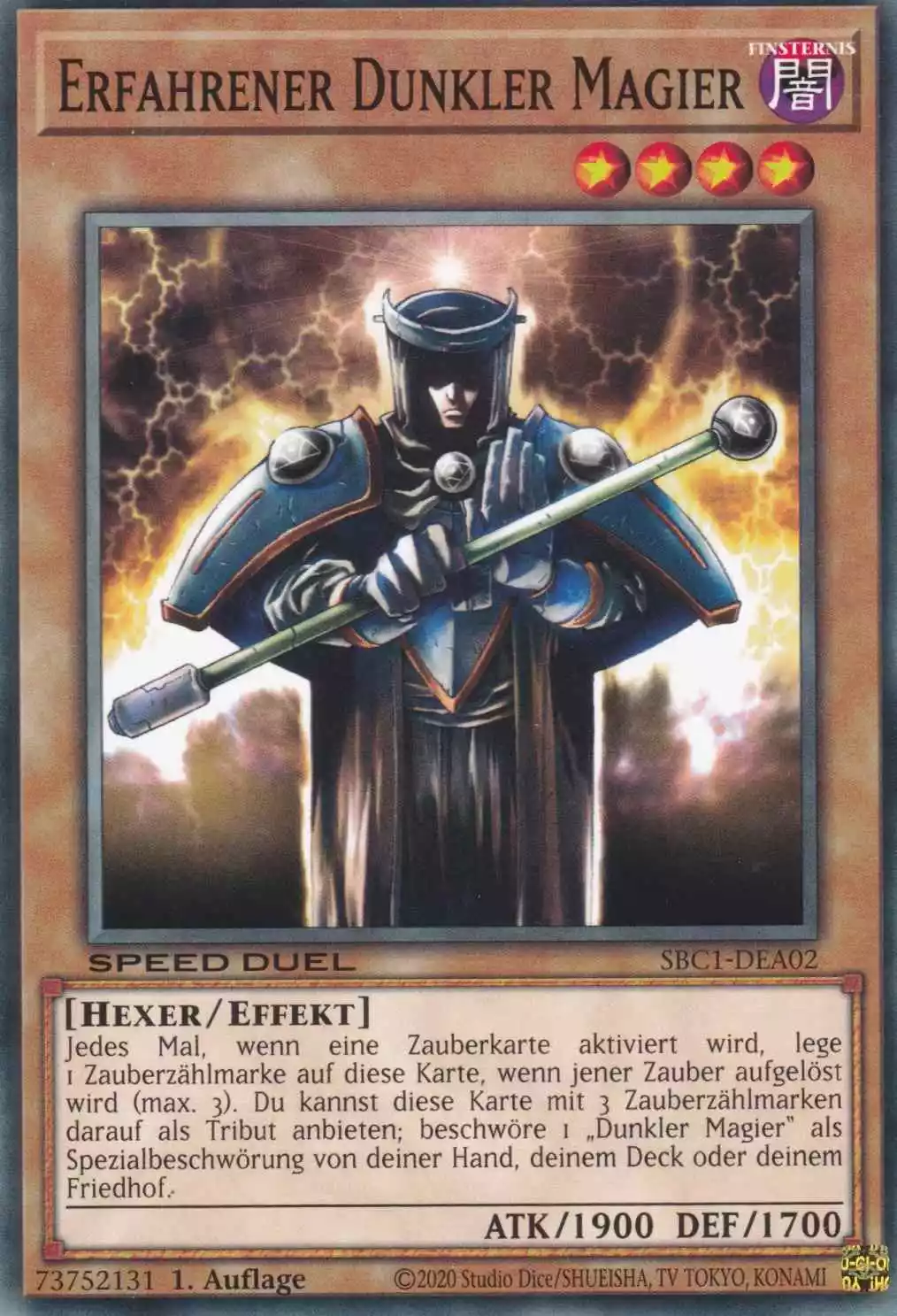 Erfahrener Dunkler Magier SBC1-DEA02 ist in Common Yu-Gi-Oh Karte aus Streets of Battle City 1.Auflage