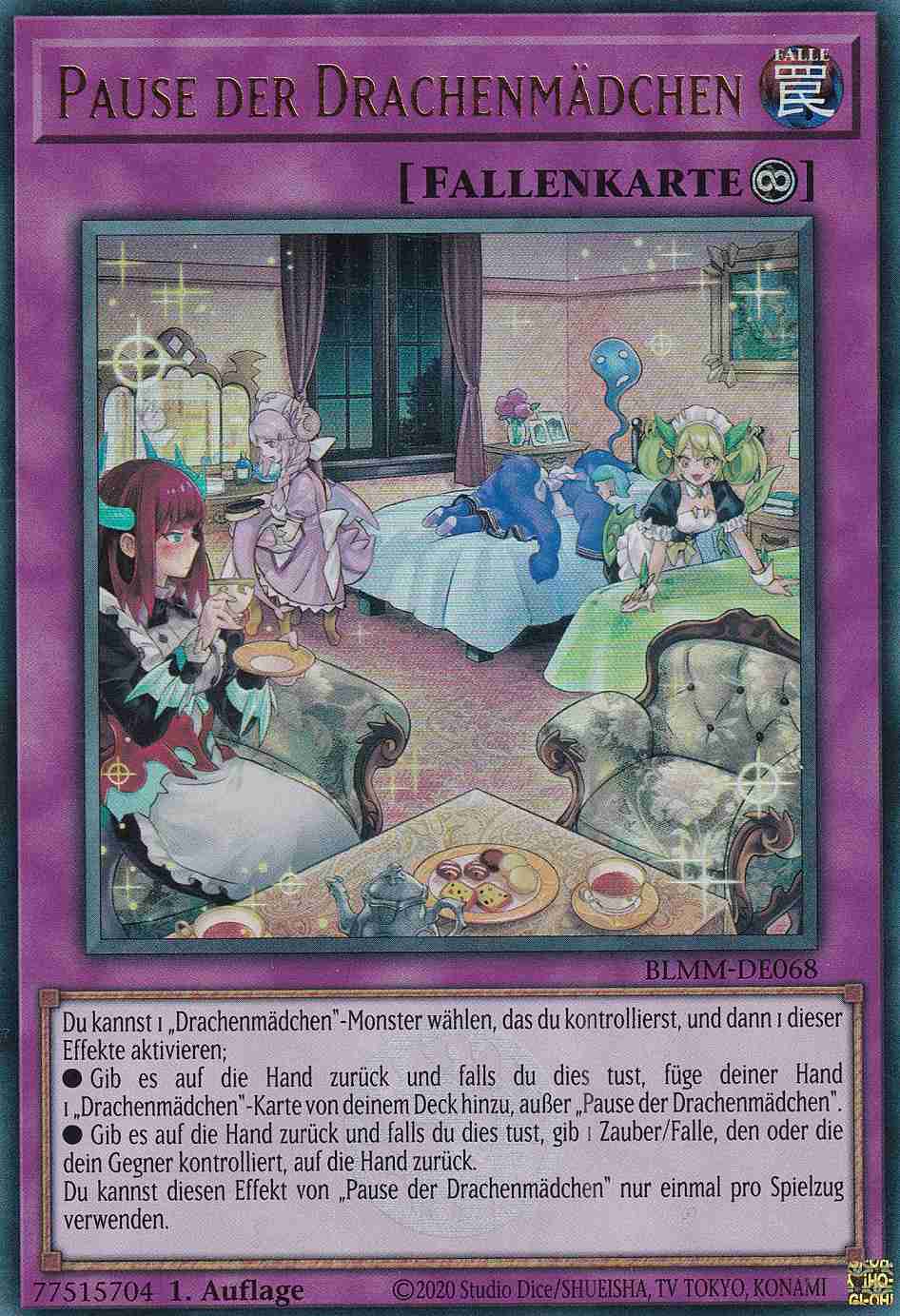Pause der Drachenmädchen BLMM-DE068 ist in Ultra Rare Yu-Gi-Oh Karte aus Battles of Legend Monster Mayhem 1.Auflage