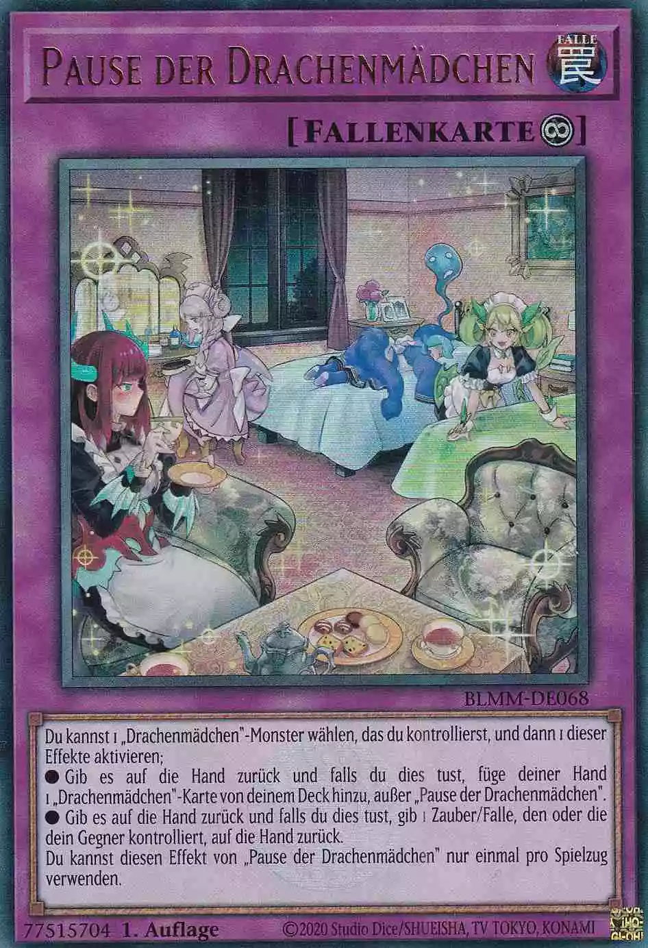 Pause der Drachenmädchen BLMM-DE068 ist in Ultra Rare Yu-Gi-Oh Karte aus Battles of Legend Monster Mayhem 1.Auflage