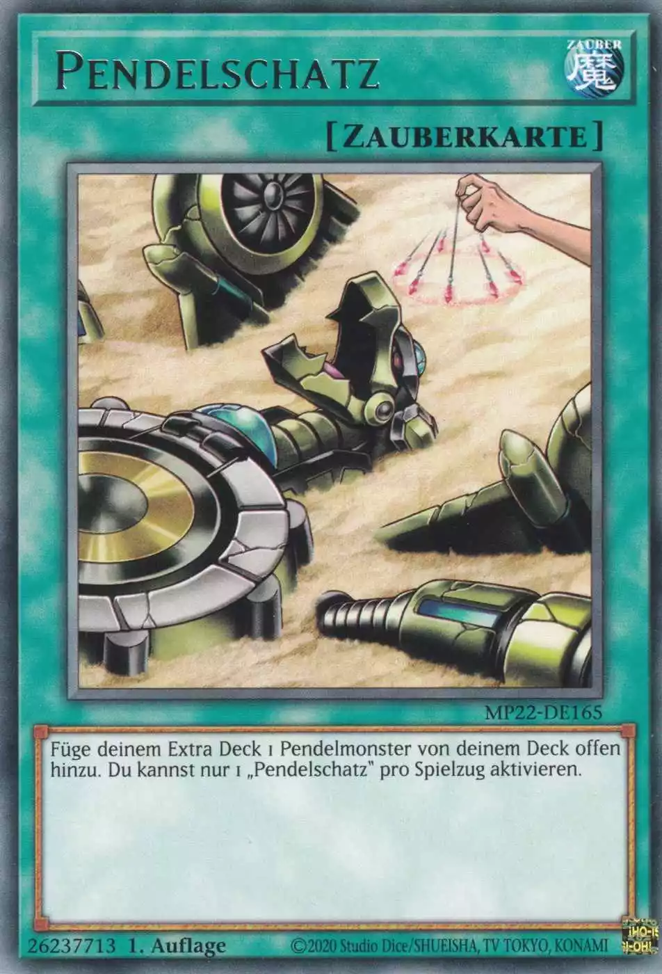 Pendelschatz MP22-DE165 ist in Rare Yu-Gi-Oh Karte aus Tin of the Pharaoh’s Gods 1.Auflage