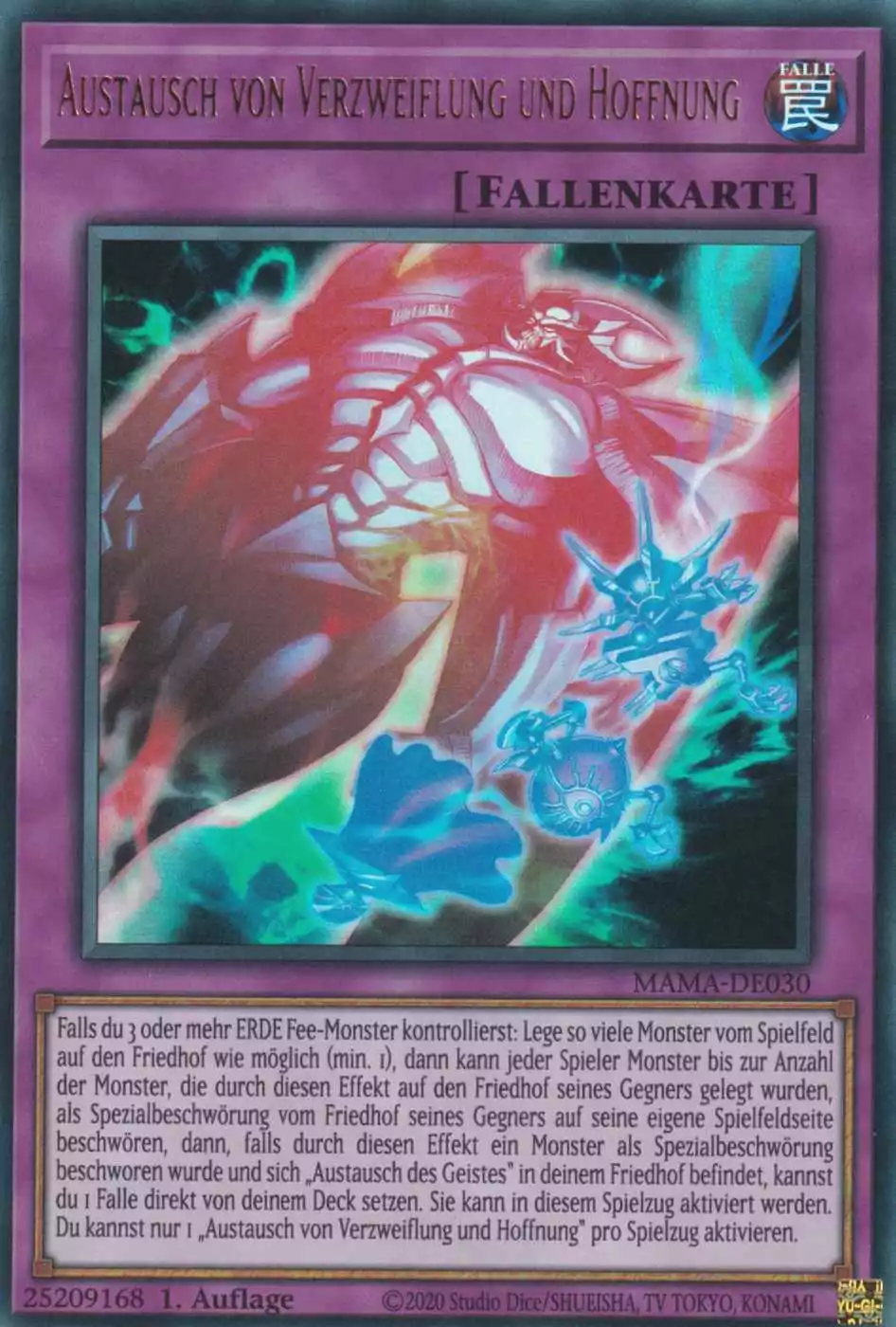 Austausch von Verzweiflung und Hoffnung MAMA-DE030 ist in Ultra Rare Yu-Gi-Oh Karte aus Magnificent Mavens 1.Auflage