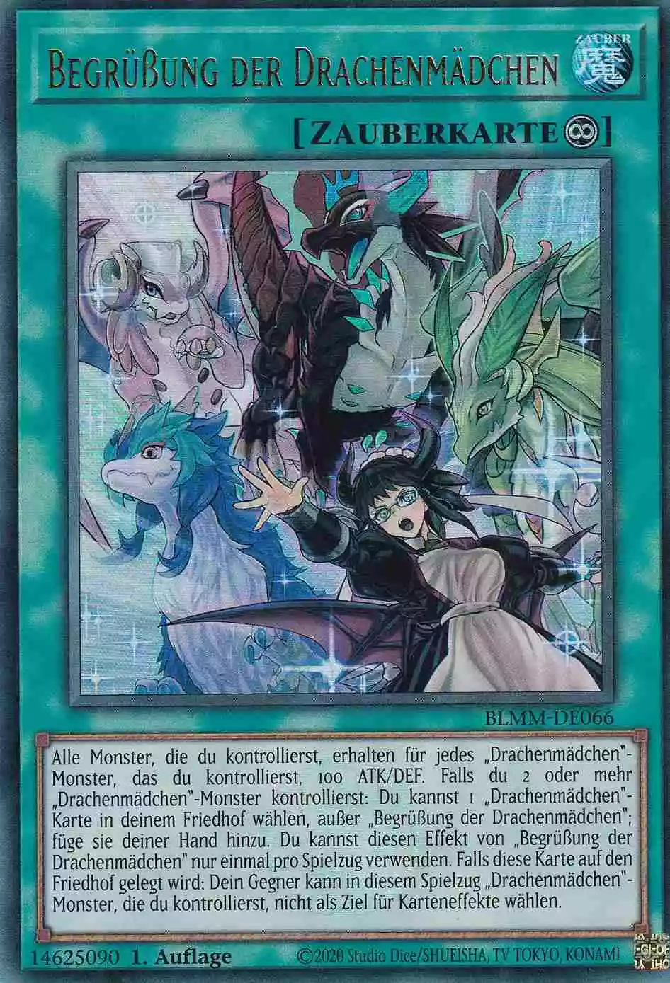 Begrüßung der Drachenmädchen Ultra Rare BLMM-DE066 Yugioh Karte Begrüßung der Drachenmädchen BLMM-DE066 ist in Ultra Rare Yu-Gi-Oh Karte aus Battles of Legend Monster Mayhem 1.Auflage