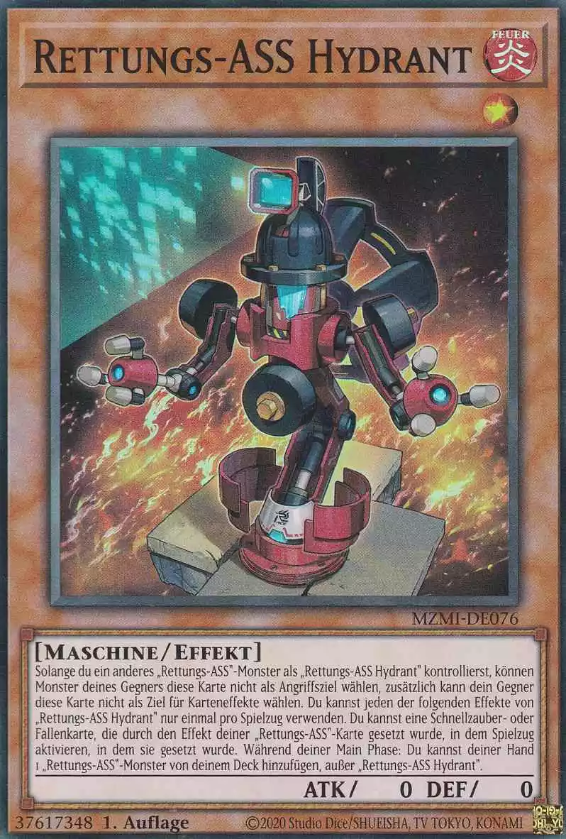 Rettungs-ASS Hydrant MZMI-DE076 ist in Super Rare Yu-Gi-Oh Karte aus Maze of Millennia 1.Auflage