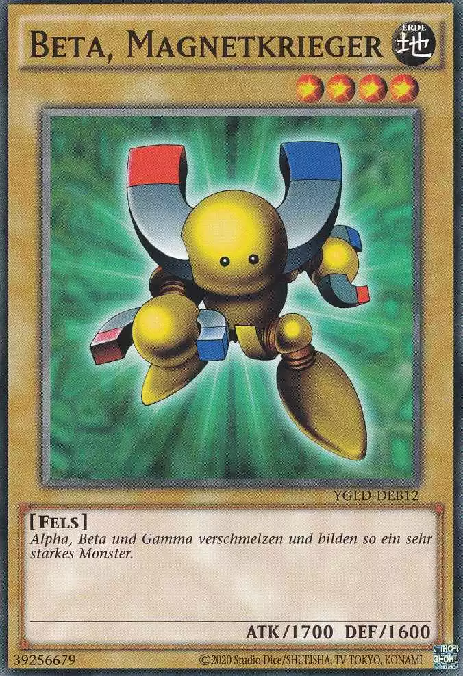 Beta, Magnetkrieger YGLD-DEB12 ist in Common Yu-Gi-Oh Karte aus Yugis Legendary Decks - King of Games unlimitiert