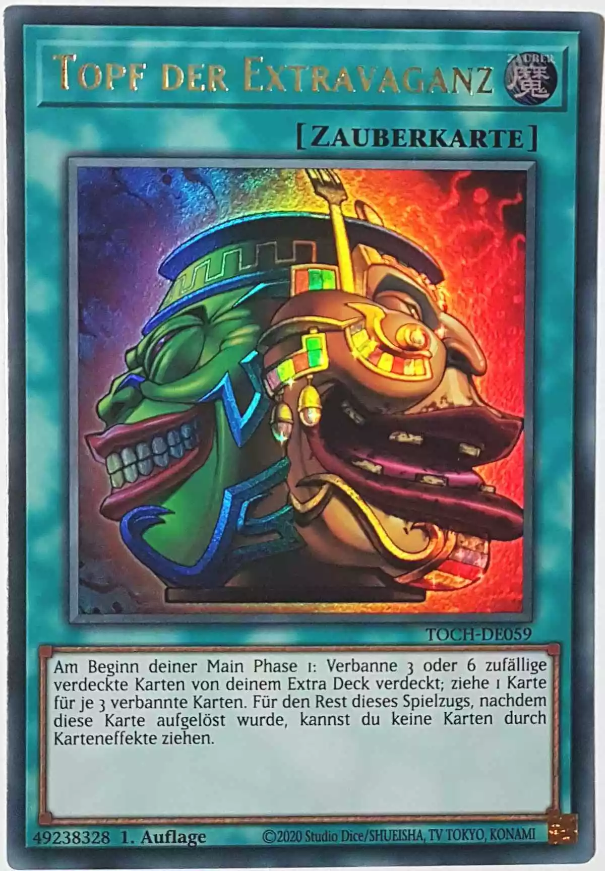 Topf der Extravaganz TOCH-DE059 ist in Ultra Rare Yu-Gi-Oh Karte aus Toon Chaos 1.Auflage