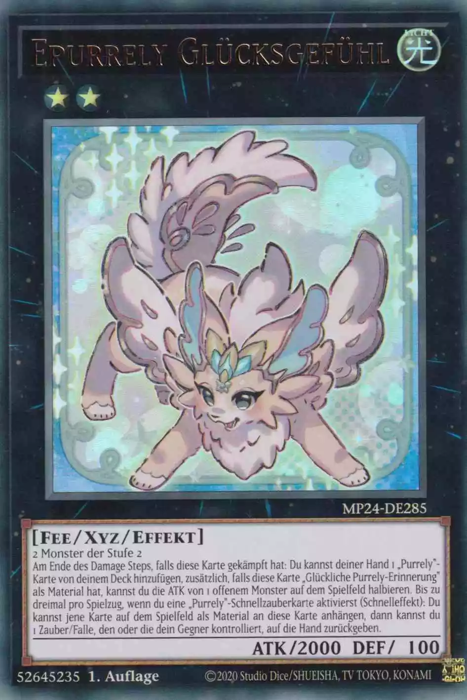 Epurrely Glücksgefühl Ultra Rare MP24-DE285 Yugioh Karte Epurrely Glücksgefühl MP24-DE285 ist in Ultra Rare Yu-Gi-Oh Karte aus 25th Anniversary Tin Dueling Mirrors 1.Auflage