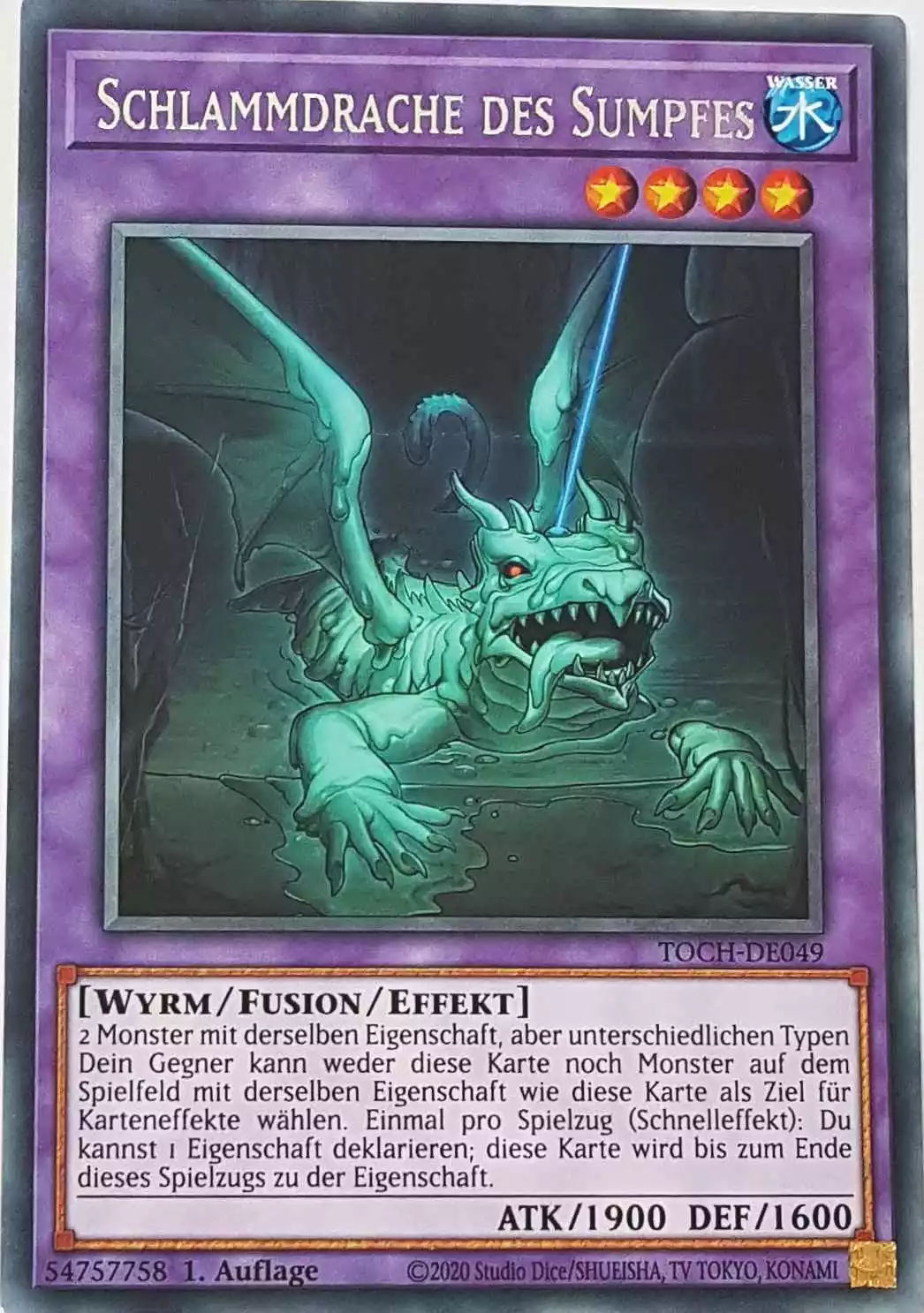 Schlammdrache des Sumpfes TOCH-DE049 ist in Rare Yu-Gi-Oh Karte aus Toon Chaos 1.Auflage