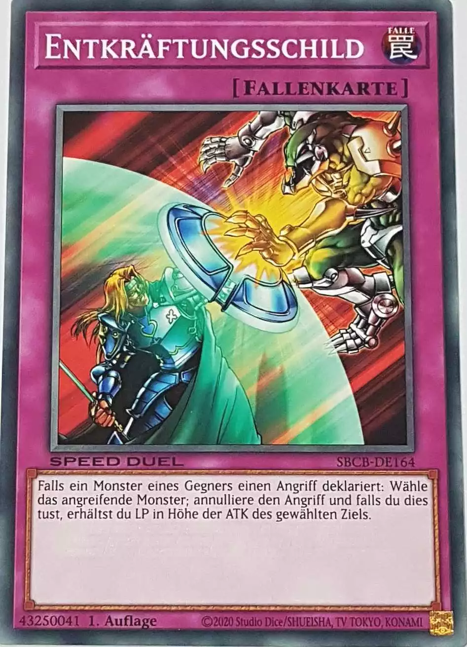 Entkräftungsschild SBCB-DE164 ist in Common Yu-Gi-Oh Karte aus Speed Duel Battle City Box 1. Auflage