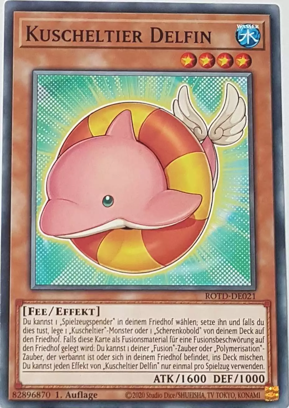 Kuscheltier Delfin ROTD-DE021 ist in Common Yu-Gi-Oh Karte aus Rise of the Duelist 1.Auflage