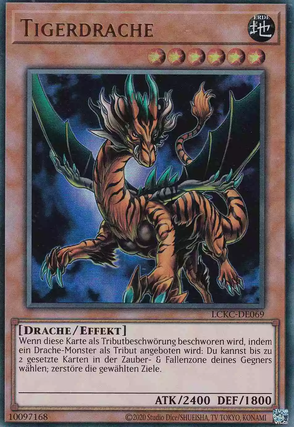Tigerdrache Ultra Rare LCKC-DE069 Yugioh Karte Tigerdrache LCKC-DE069 ist in Ultra Rare Yu-Gi-Oh Karte aus Legendary Collection Kaiba unlimitiert