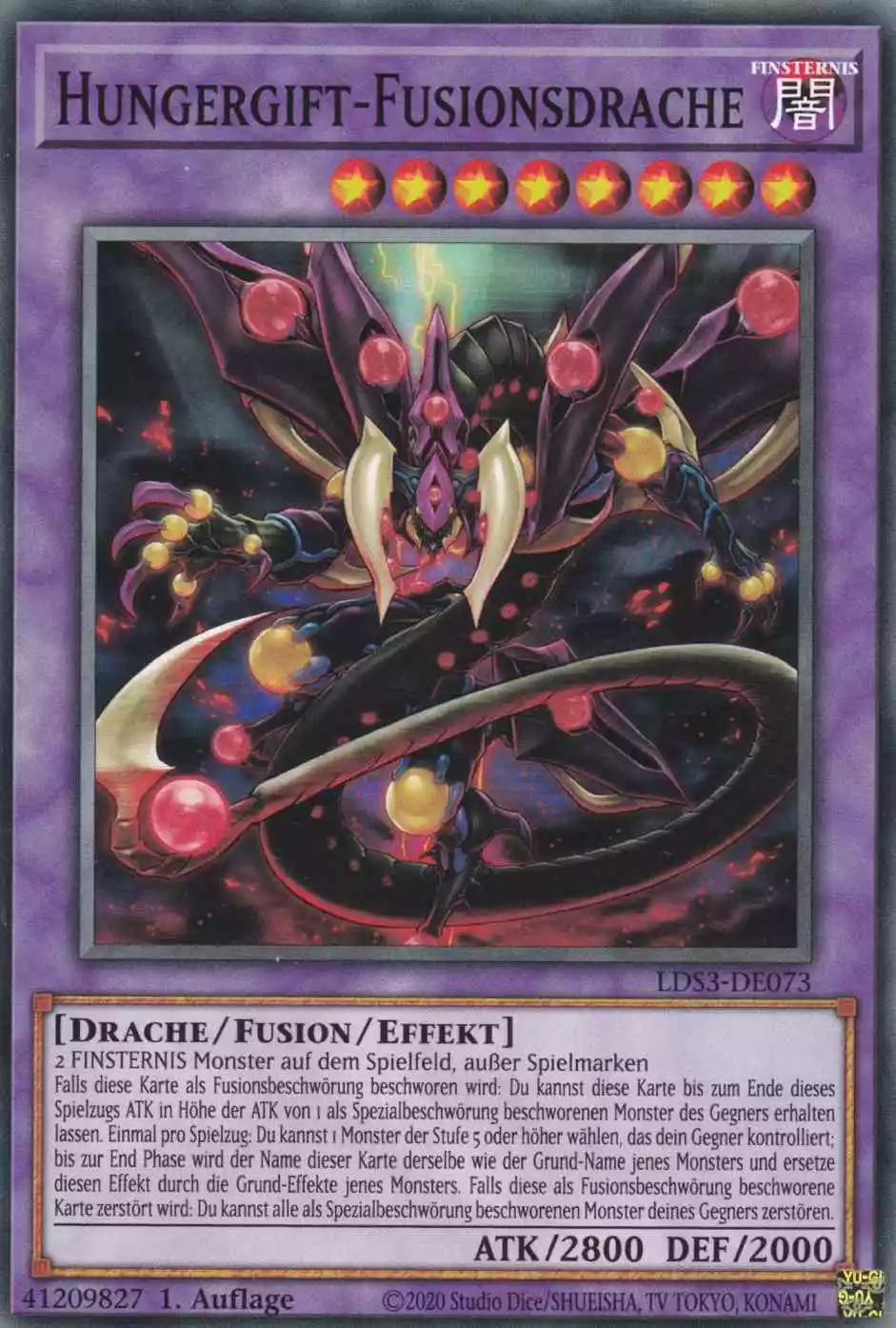 Hungergift-Fusionsdrache LDS3-DE073 ist in Common Yu-Gi-Oh Karte aus Legendary Duelists Season 3 1.Auflage
