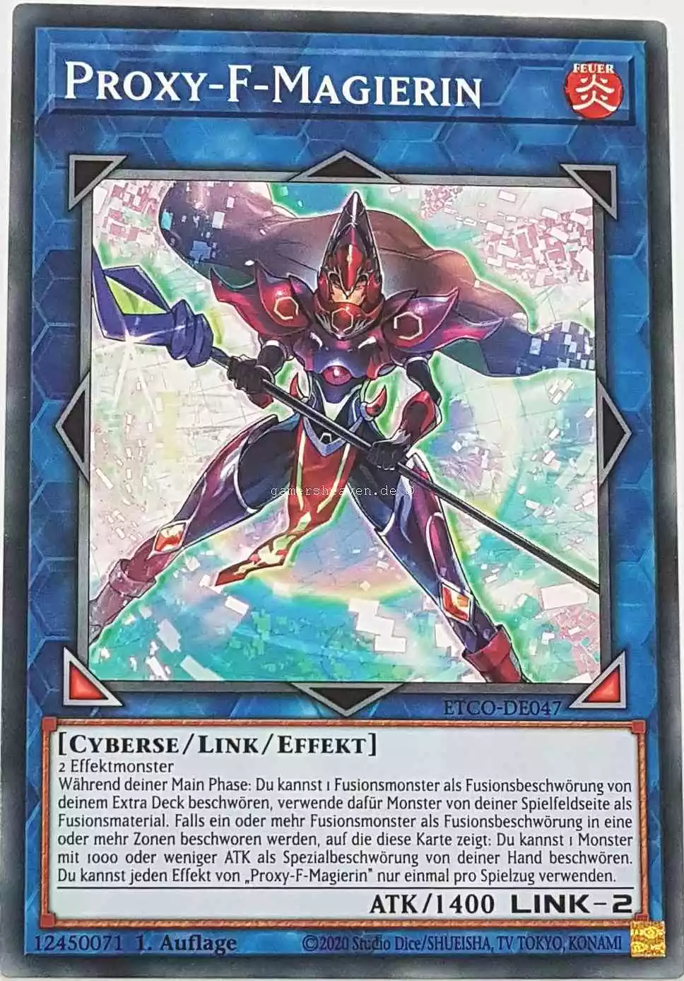 Proxy-F-Magierin ETCO-DE047 ist in Common Yu-Gi-Oh Karte aus Eternity Code 1.Auflage